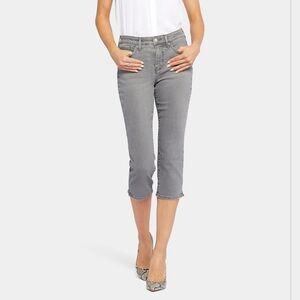 NYDJ Curves 360 Womens Gray Cropped Jeans Slim Straight Slimming Stretch - Sz 18